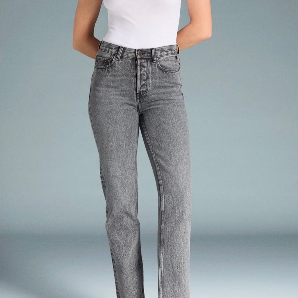 Rouje Gray Straight Leg Jeans High-Rise Vintage